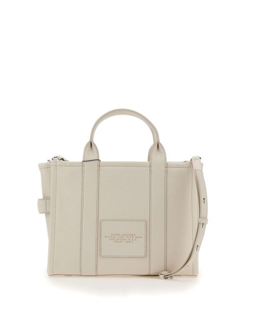 Marc Jacobs Natural Cremefarbene Mittelgroße Ledertasche