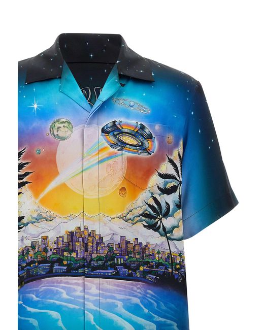 Casablanca Vorahnung Ufo Seidenhemd in Blue für Herren