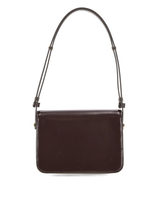 Tory Burch Brown Gepolsterte Leder-Magnetklappen Tasche