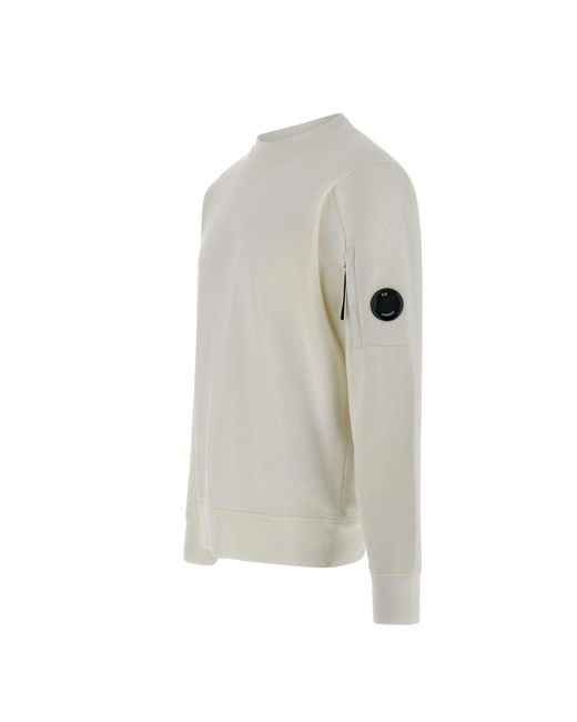 C P Company Weiße Diagonal Erhöhte Sweatshirt in White für Herren
