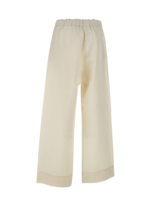 Fabiana Filippi White Weiße Leinen-Viskosehose