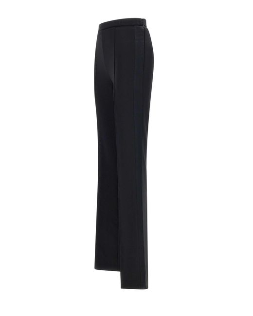 Elisabetta Franchi Blue Crepe-Hose Mit Weitem Bein Und Satinbändern