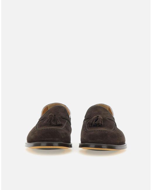 Doucal's Dunkelbraune Nerz-Suede-Lederschuhe Mit Quasten in White für Herren