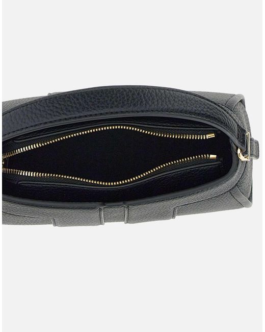 Elisabetta Franchi Blue Vegan Leder Hämmerte Effekt Handtasche