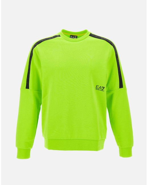 EA7 Grünes Baumwoll-Sweatshirt Mit Logo-Detail in Green für Herren