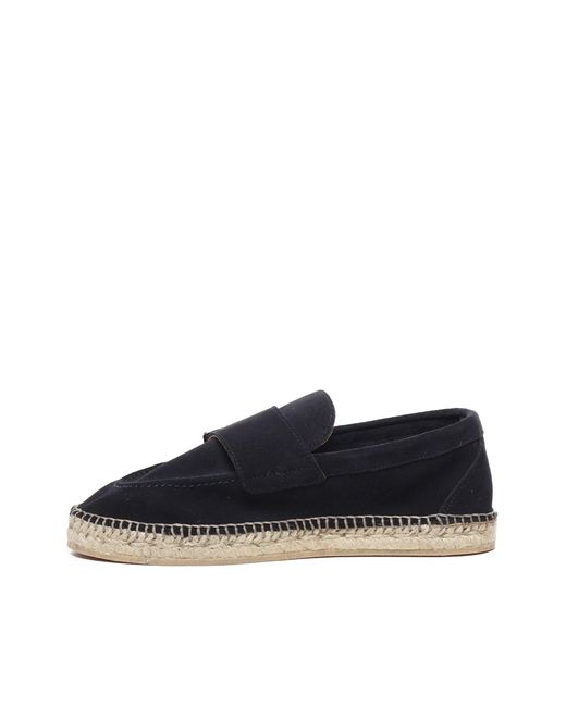 Eleventy Blaue Leder-Espadrilles Mit Schnallen in Blue für Herren