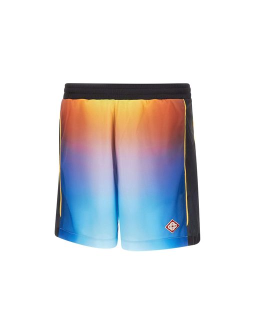 Casablanca Mehrfarbige Batik-Mesh-Shorts in Blue für Herren