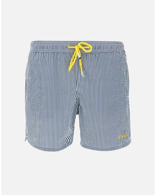 Mc2 Saint Barth Patmos Blau Gestreifter Badeanzug in Blue für Herren