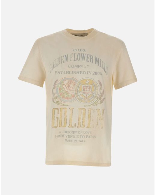 Golden Goose Deluxe Brand Baumwoll-T-Shirt Mit Mehrfarbigem Aufdruck in White für Herren