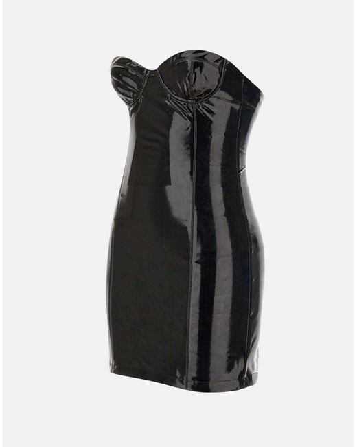 Fiorucci Black Vinyl Dress With Open Shoulders