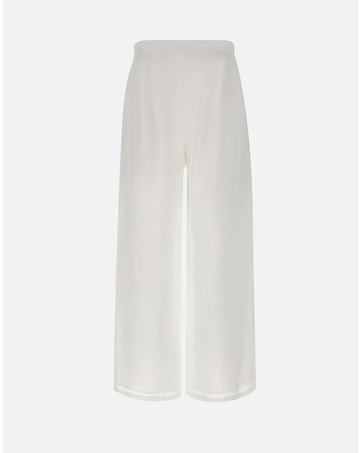 Max Mara White Weiße Dazzy Ramie-Gaze-Hose