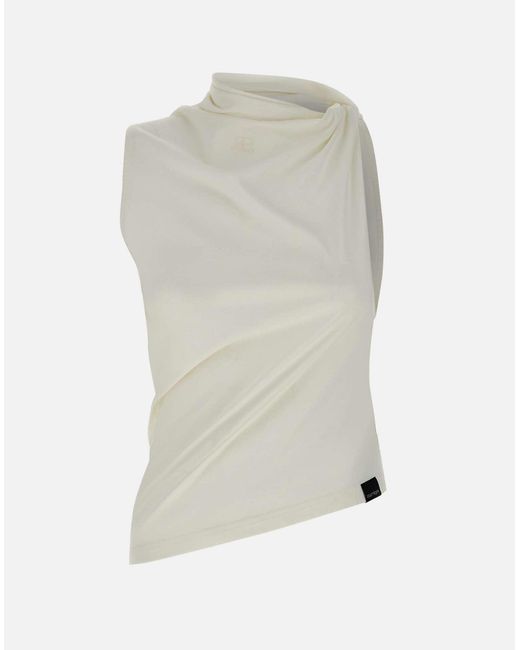 Courreges White Milchfarbener Asymmetrischer Baumwolloberteil