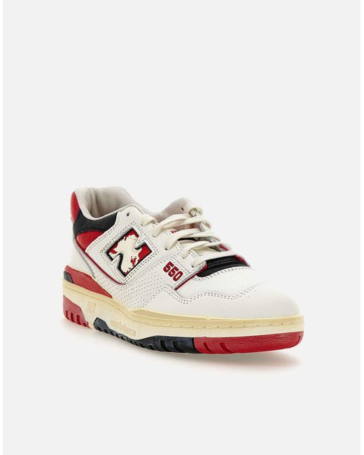 New Balance Bb550Vga Ledersneaker – Klassisches Rot Und Weiß in White für Herren