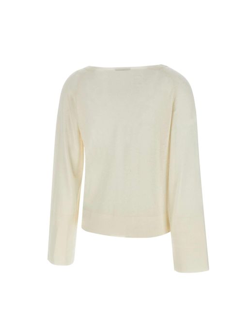Liu Jo White Cremefarbener Woll-Kaschmir-Pullover