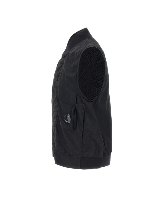 C P Company Schwarze Chromweste Mit Linse in Blue für Herren