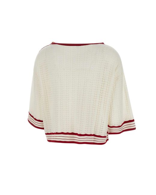 Liu Jo Natural Roter Kaschmirmischpullover