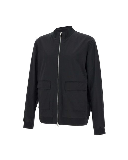 DUNO Schwarze Stretch-Wolljacke in Blue für Herren
