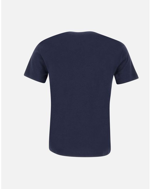 Polo Ralph Lauren Marineblaues Baumwoll-T-Shirt Mit Ikonischem Gesticktem Logo in Blue für Herren
