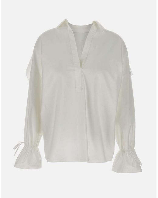 Blumarine White Weißes Baumwoll-Popeline-Hemd