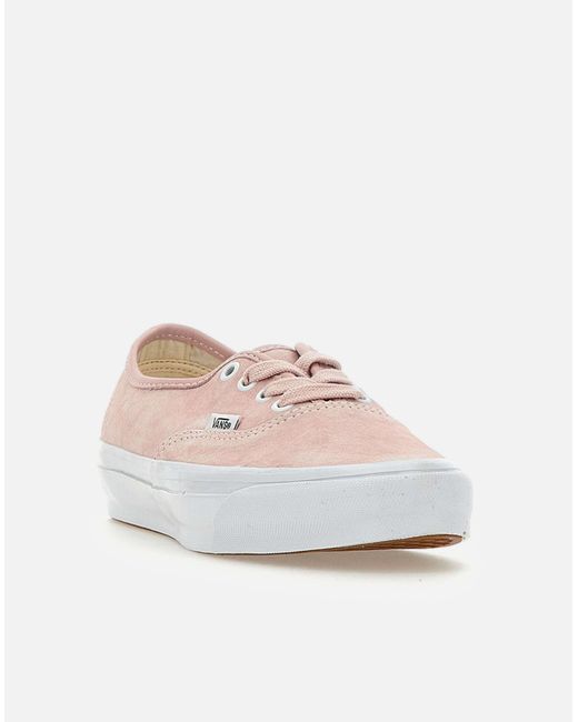 Vans White Lx Authentic 44 Rosa Wildleder-Sneaker