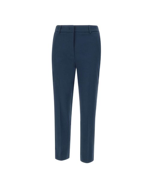 Weekend by Maxmara Blue Blaue Zigarettenhose Aus Stretch-Baumwolle