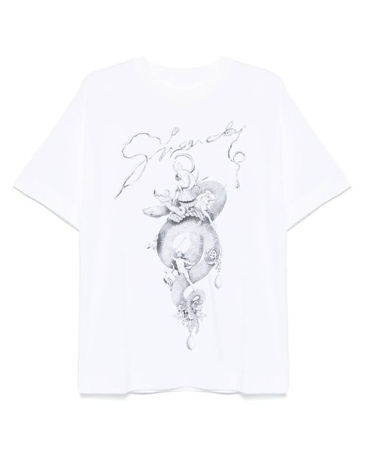 Givenchy Weißes T-Shirt Mit Rundhalsausschnitt Und Logo in White für Herren
