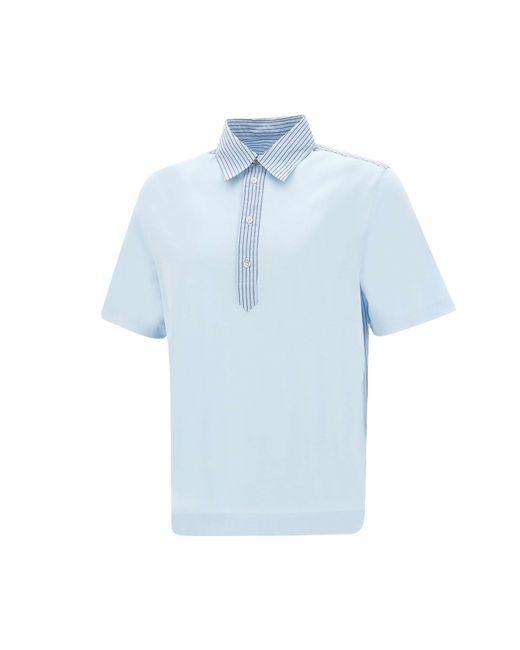 Paul Smith Hellblau Gestreiftes Baumwoll-Poloshirt in Blue für Herren