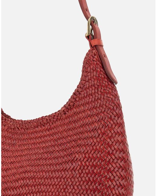 Dragon Diffusion Red Mezza Luna Rote Leder Schultertasche