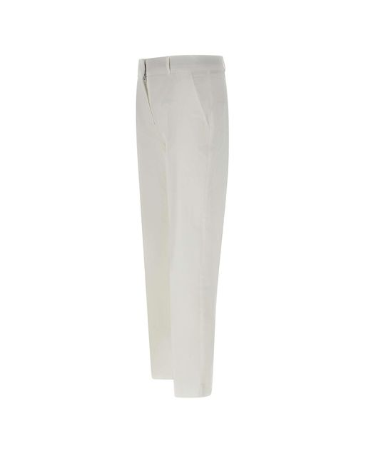 Max Mara White David Cotton Gabardine Zigarettenhose