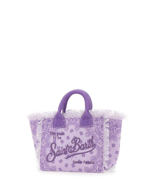 Mc2 Saint Barth Purple Lila Bandana-Leinwandhandtasche