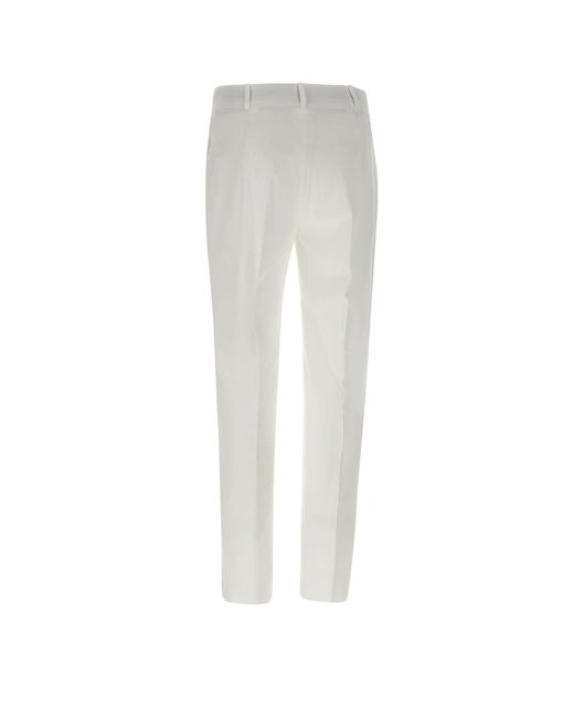Max Mara White David Cotton Gabardine Zigarettenhose