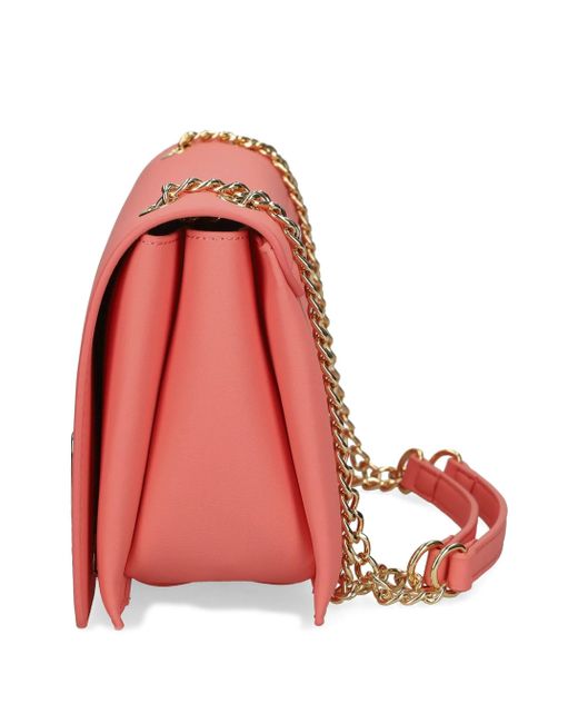 Love Moschino Pink Korallenrotes Falt-Schultertasche
