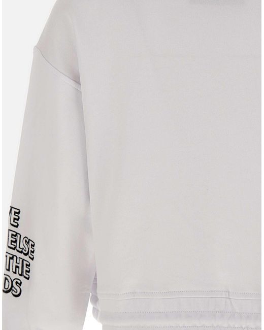 Iceberg White Weißes Baumwoll-Sweatshirt Mit Farbigen Logo-Prints