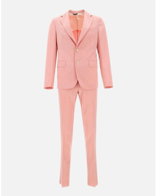 Brian Dales Cooler Wollanzug Mit Rosa Streifen in Pink für Herren