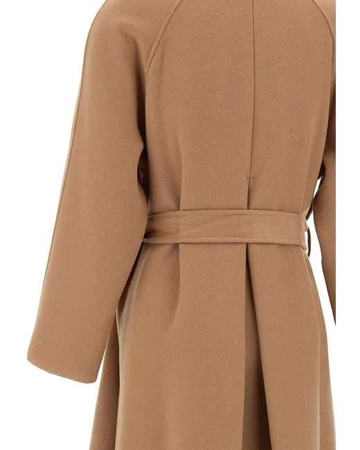 Kaos Natural Camel Viscose Blend Wrap Coat