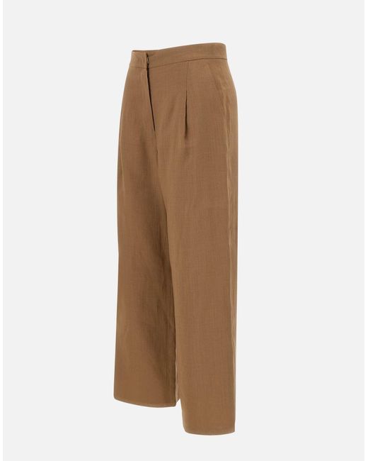 Max Mara Natural Dazzy Tabak Hochbundhosen