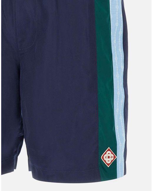 Casablanca Laurel Streifen Blaue Shorts in Blue für Herren