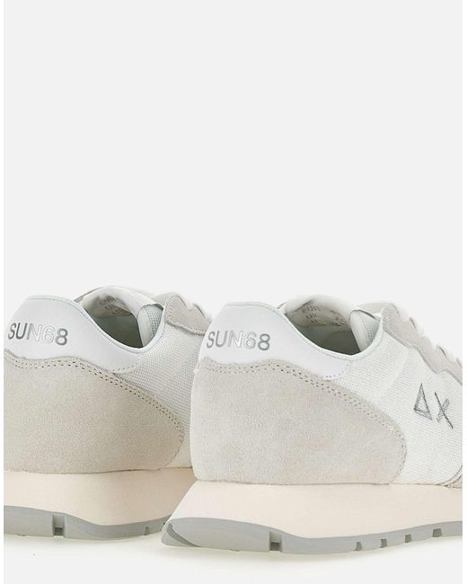 Sun 68 White Ally Weiße Glitzer-Sneaker