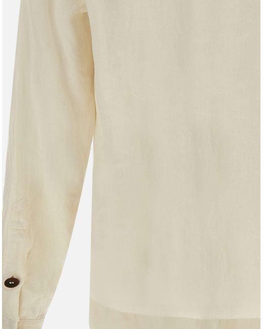 Devore Dvg4 Rick Creme Leinenhemd in Natural für Herren