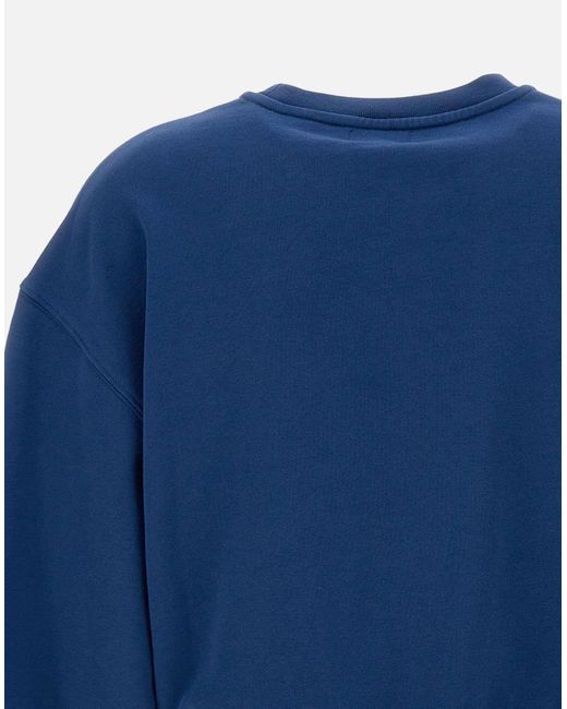 Woolrich Blue Blaues Logo-Sweatshirt Aus Baumwollfleece