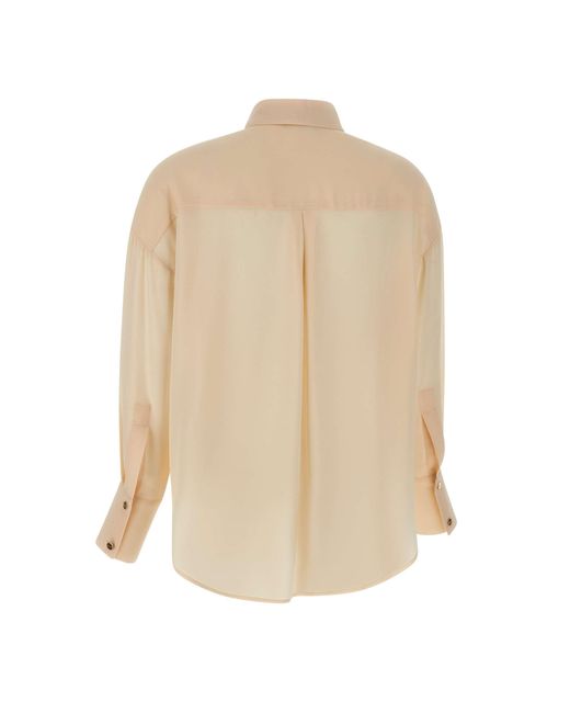 Liu Jo Natural Lachsrosa Oversize-Crepe-Hemd