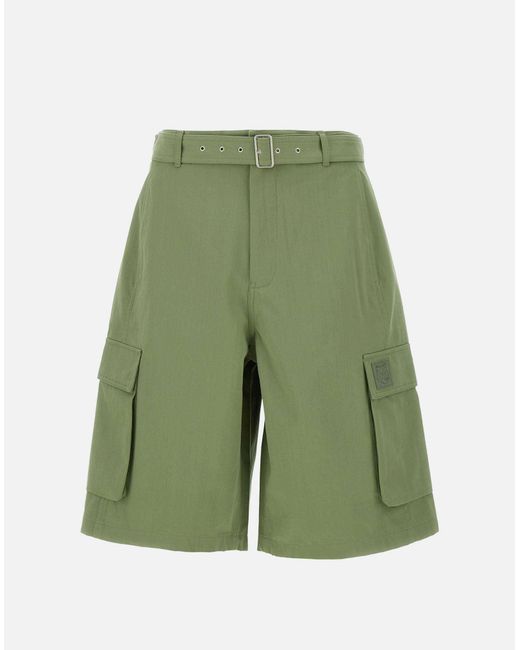 Maison Kitsuné Salbeigrüne Cargo-Shorts Mit Gürtel in Green für Herren