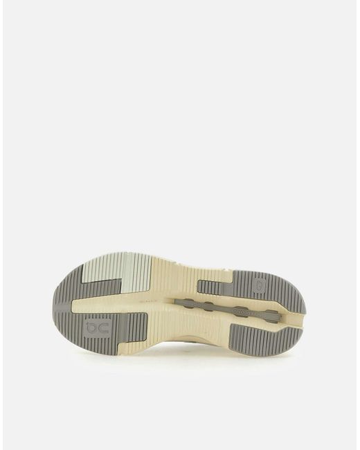 On Shoes White Eisgraue Cloudnova-Sneaker