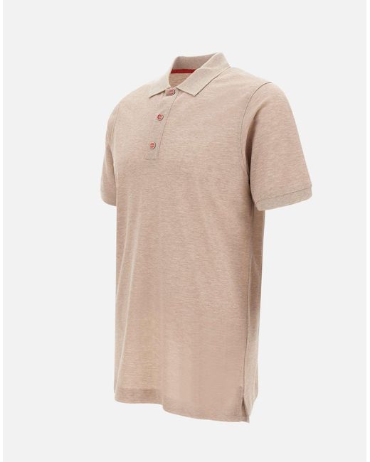 Kiton Poloshirt Aus Ultrafeiner Baumwolle in Natural für Herren
