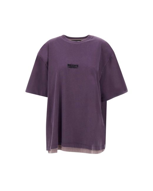 ROTATE BIRGER CHRISTENSEN Purple Lila Enzym-Baumwoll-T-Shirt