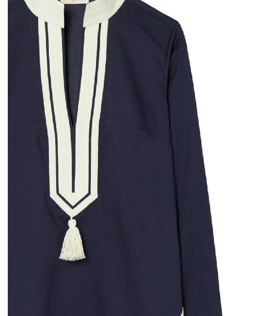 Tory Burch Blue Marineblaue Baumwolltunika