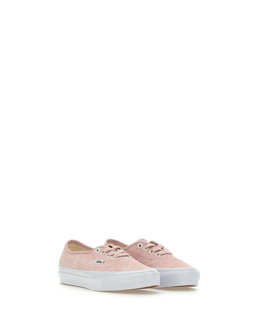 Vans White Lx Authentic 44 Rosa Wildleder-Sneaker