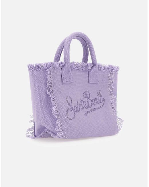 Mc2 Saint Barth Purple Lavendel-Rhinestone-Canvas-Handtasche