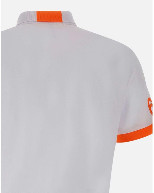 Sun 68 Poloshirt Aus Weißer Baumwolle Mit Fluo-Logo in White für Herren