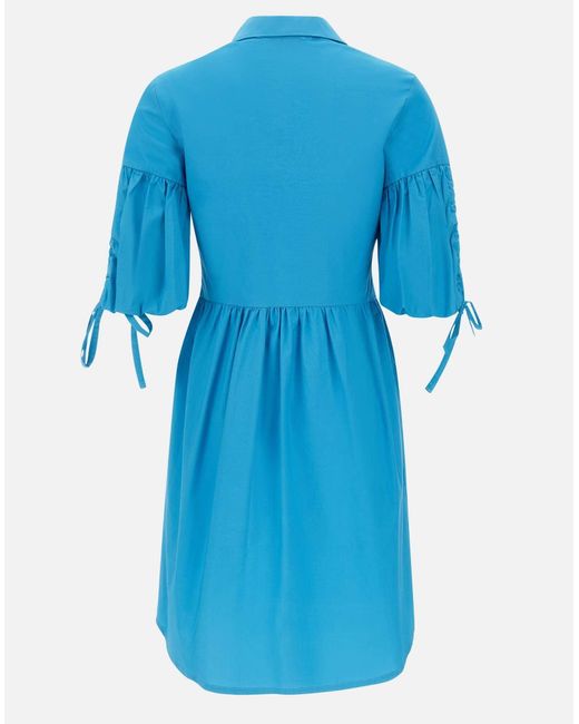 Kaos Blue Türkises Baumwollhemdkleid
